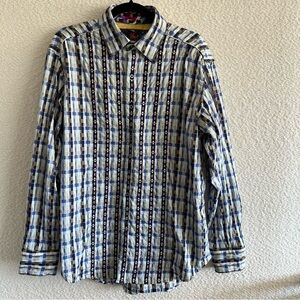 Robert Graham‎ Men’s Embroidered Western Shirt Flip Cuffs 100% Cotton Size Large